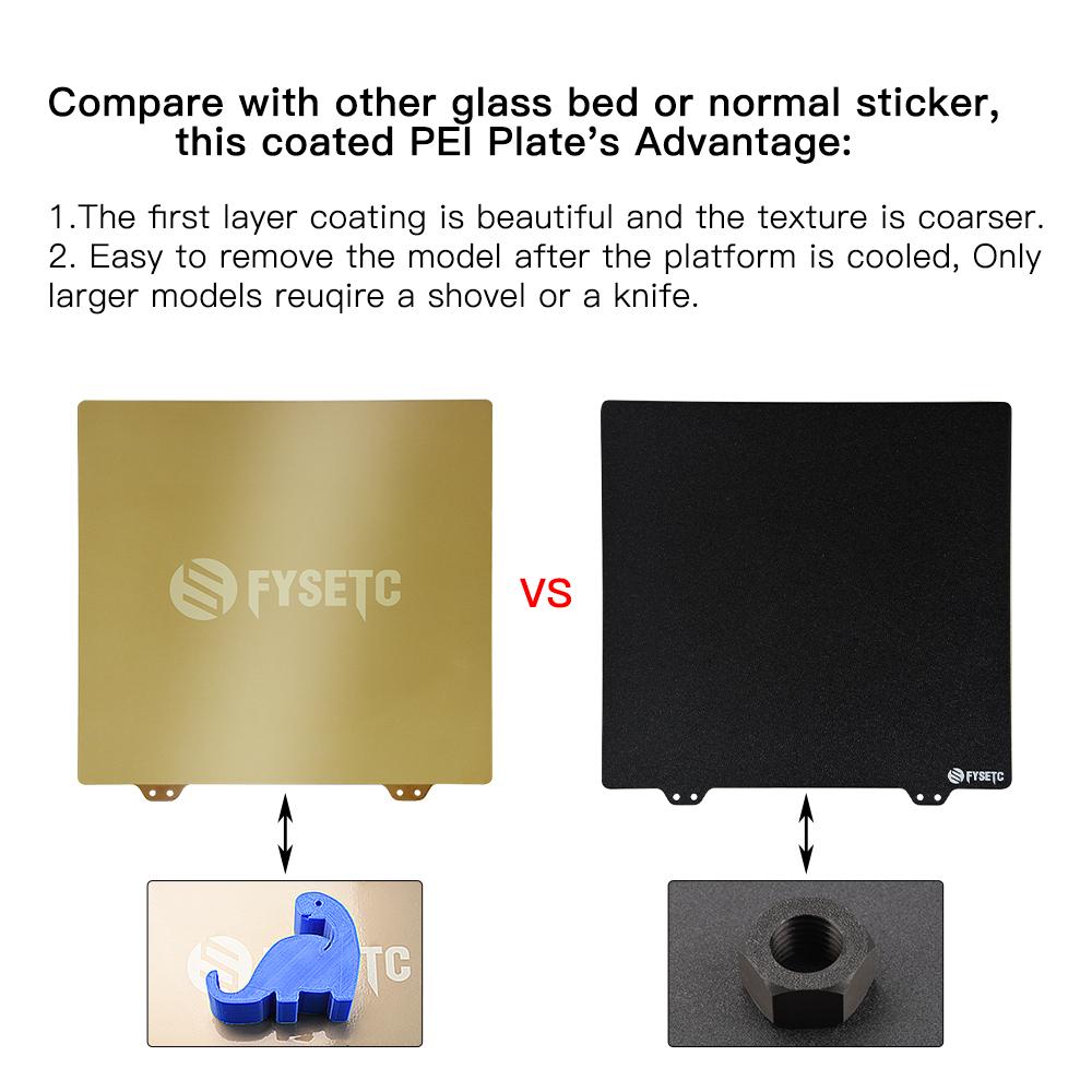 Scanning Fysetc Nouveau mise à niveau 355 * 355 Plaque en acier en poudre PEI à face simple noir pour lit chaud de l'imprimante 3D