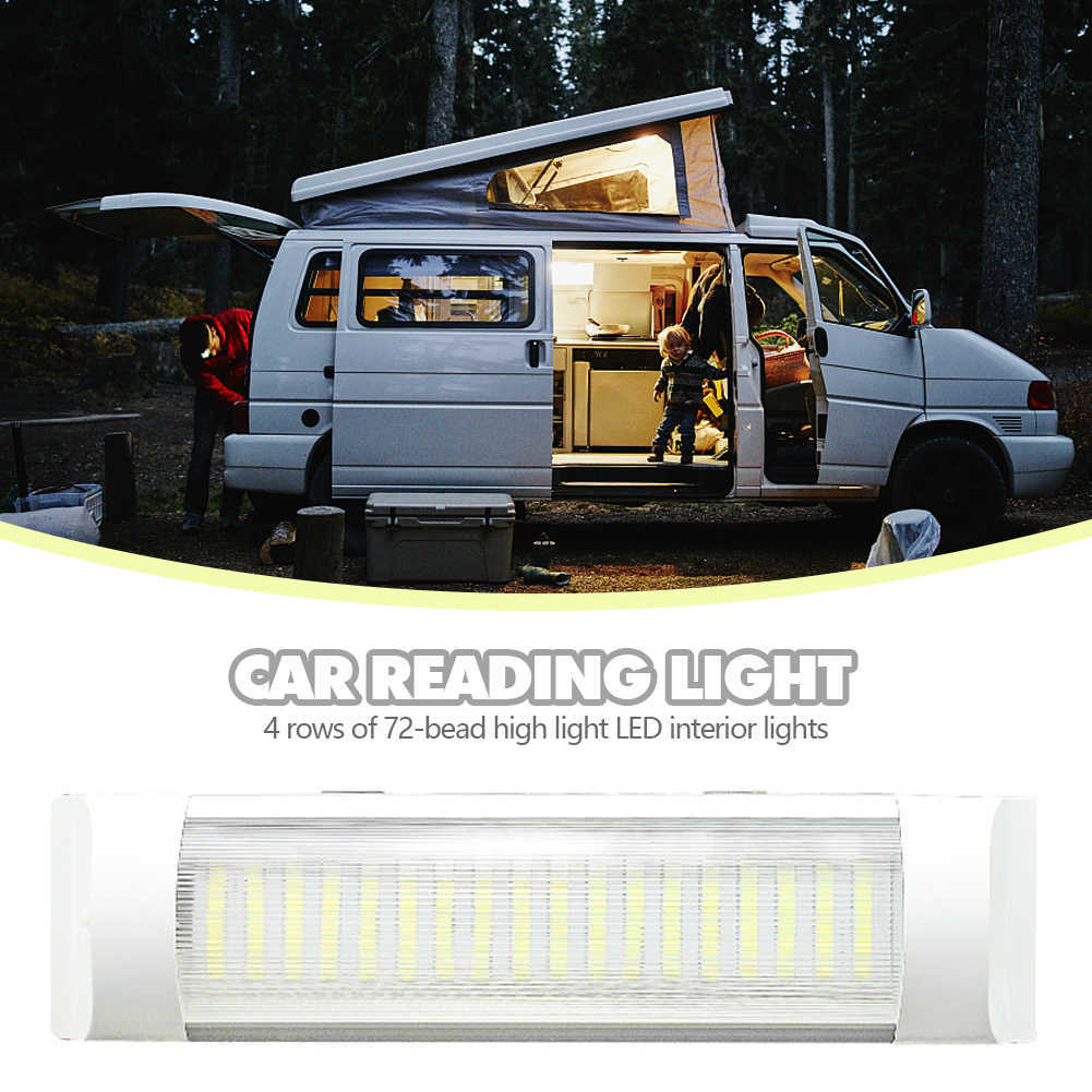 Nuovo 12V/24V 72LED Camion Car interior COB Light Lampada LED Barca Luce Lettura Cupola Tetto Soffitto Lampadina Veicoli Van Bus Caravan