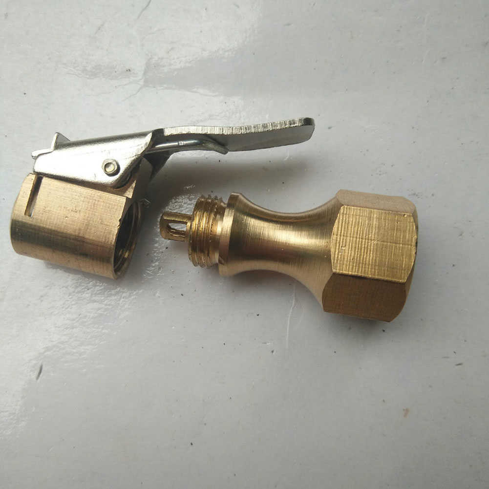 New Brass Tire inflator Locking on Air Chuck Air Compressor Pump Adapter with clip Connector Car Accessories