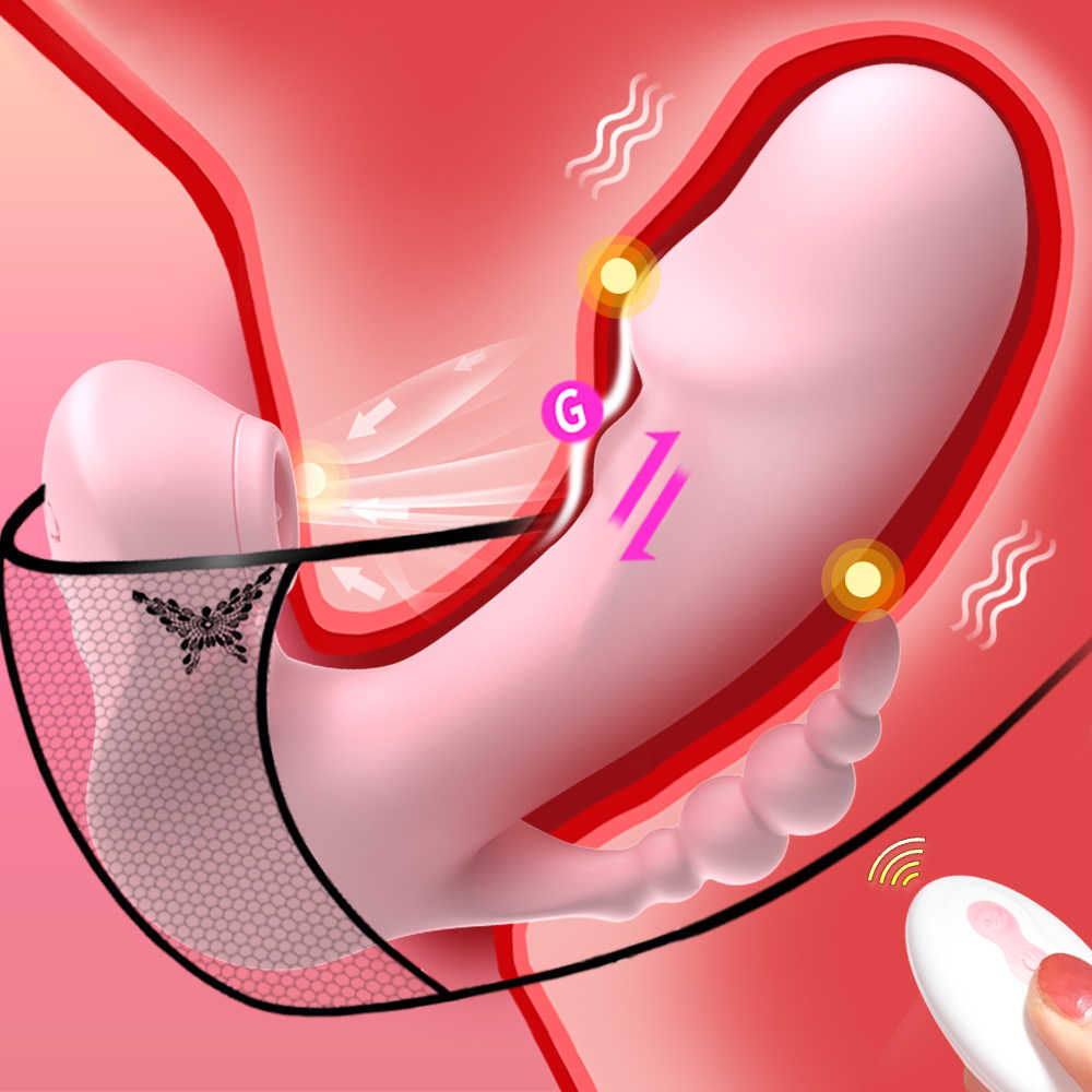 Indossa il vibratore del dildo del telecomando senza fili del masturbatore della lingua della farfalla le mutandine delle donne