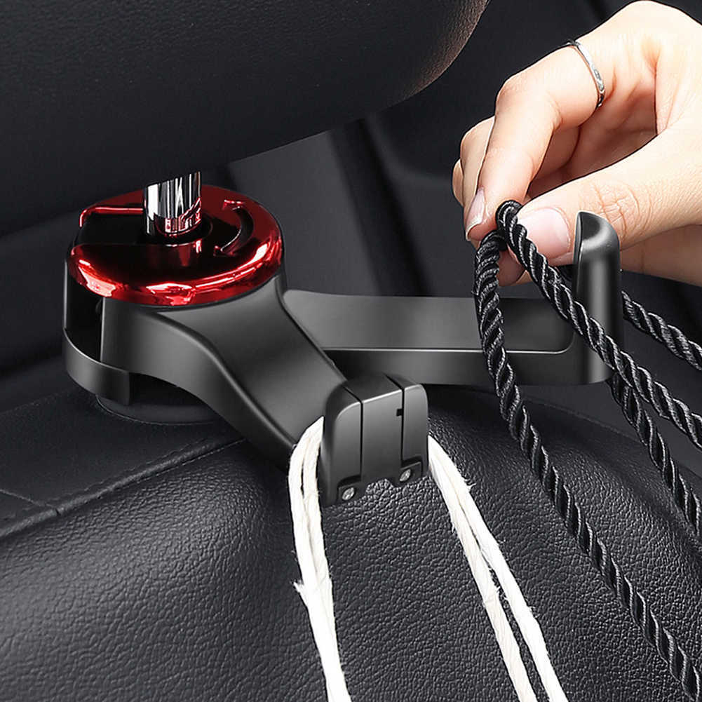 New 3 in 1 Car Headrest Hook with Phone Holder Seat Back Hanger for Bag Handbag Purse Grocery Cloth Portable Multifunction Clips