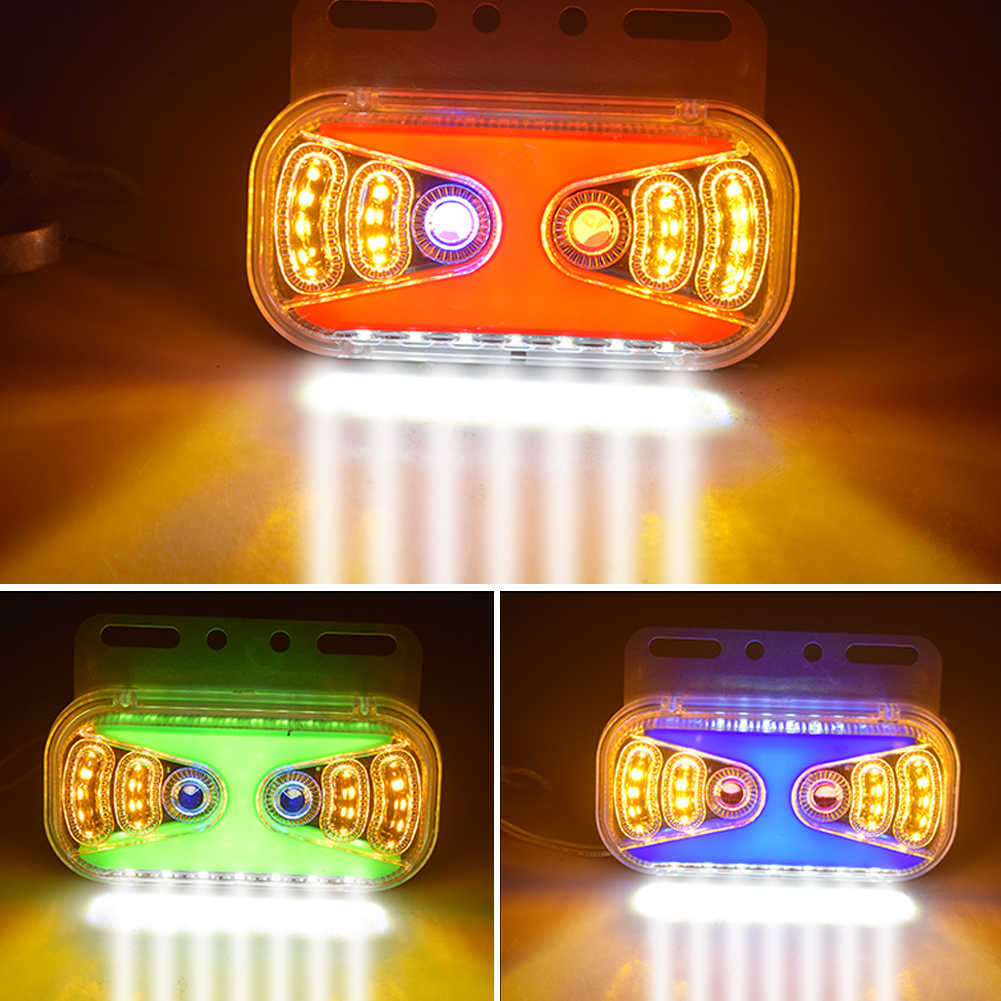 New 23LED Truck Clearance Lights 24V LED Trailer Side Marker Lights Turn Signal Lamp Red White Amber Lorry Tractor Tail Light