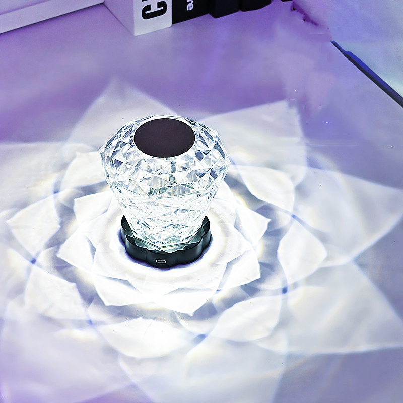 Rose Crystal Lamp, Color Changing Touch Lamp, Diamond Lamp, Decorative Lamp för sovrummet vardagsrum, festdekor Creative RGB Lamp Acryl Night Light