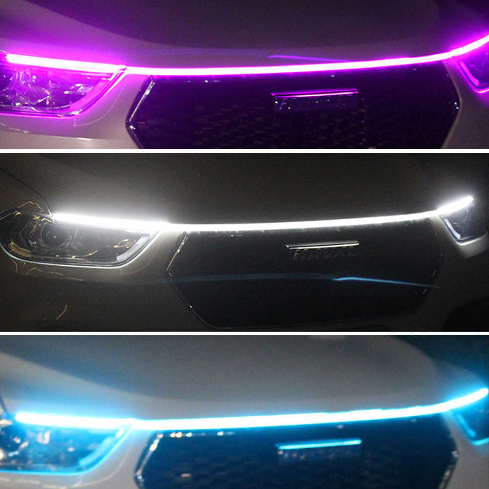 Neue Led Dekoration Lichter Für Auto Haube Flexible Tagfahrlicht Streifen Universal 180 cm Dekor Lampe Außen Teile Zubehör