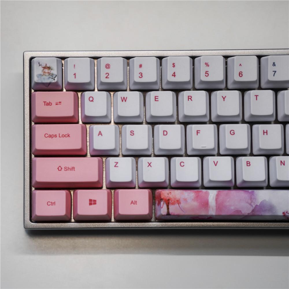 Combos Farbstoff Fetisch mechanische Tastatur 60/64 niedliche Schlüsselkaps PBT OEM -Profil PBT -Tastatur für GH60 GK61 GK64 Girls -Tastatur