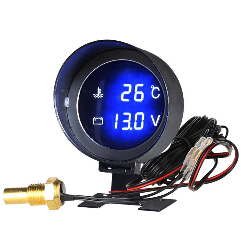 Nuovo 12/24V Auto LED Voltmetro Digitale Misuratore di Temperatura Dell'acqua Misuratore 10/12/14/16/17/21mm Sensore Universale Veicoli Calibro Digitale