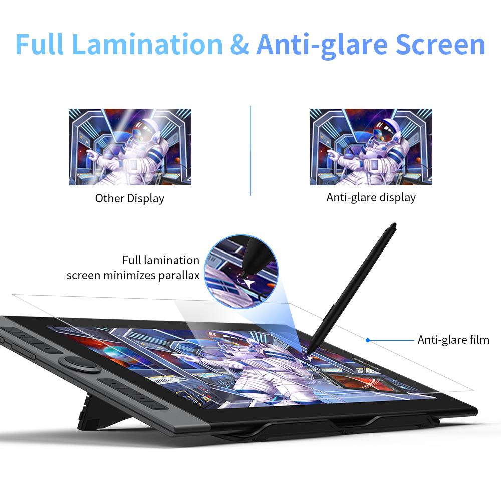 Tablettes Xppen Artist Pro 16 Monitor de tablette graphique avec X3 Smart Chip Pen Tablet Drawing Monitor 15,6 pouces 133% S RVB pour Windows Mac