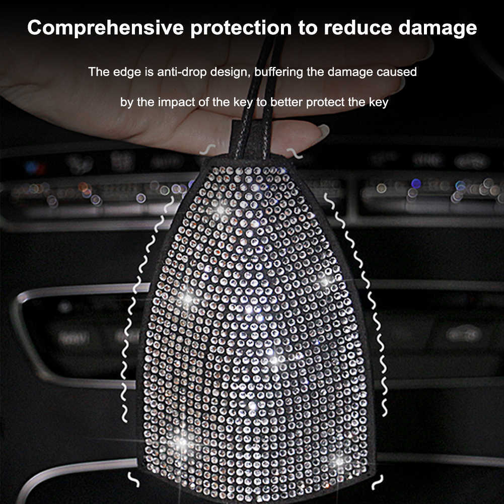 NIEUWE STRICESTONE Key Case for Women Bling Car Accessoires Girls Diamond Keychian FOB Cover Holder Keyring voor Mini VW BMW Benz enz