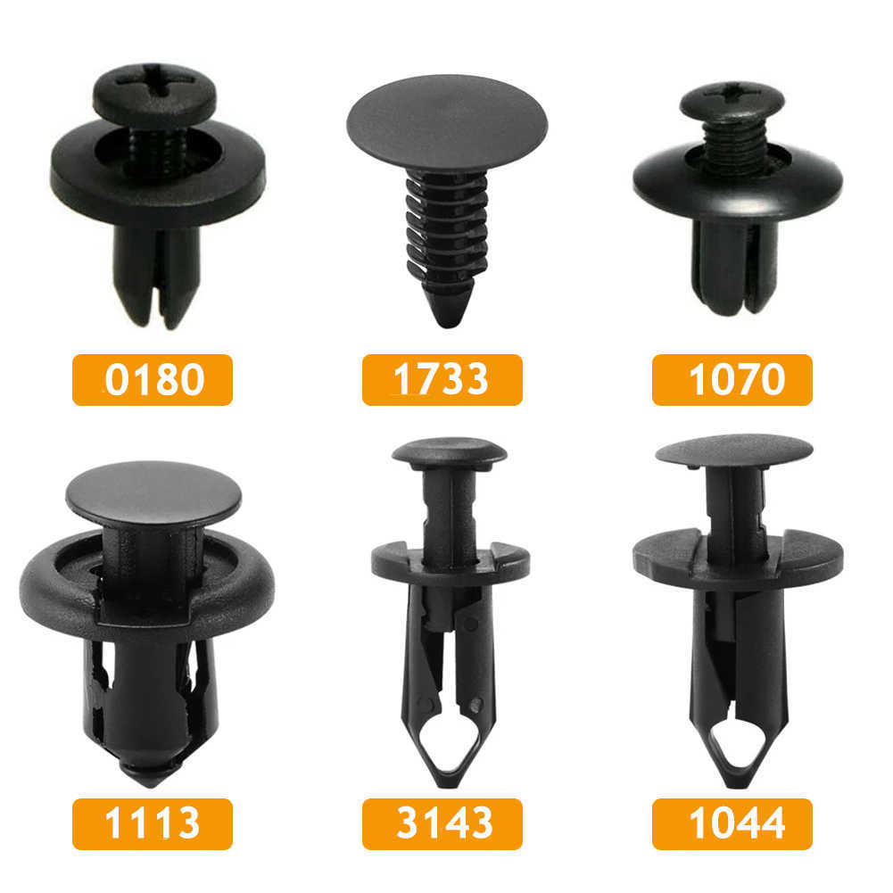 Novo 6 tamanho fixadores de fixador de automóveis retentor de veículo painel de rebite painel de pára -choque de pára -choque de pára -choque de pára -choque clipes de carro misto de plástico