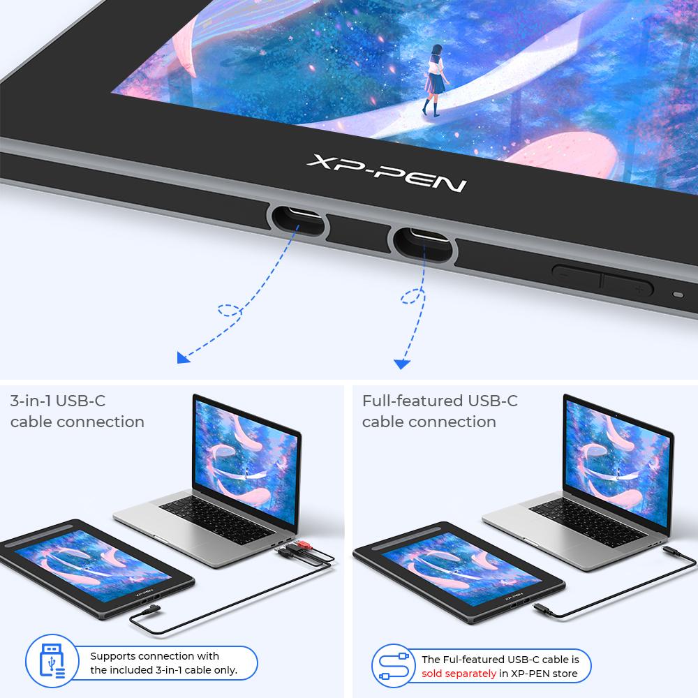 Tablets XPPen Artist Series Pen Display 2nd Gen Artist 10 12 16 Inch Graphic Tablet Monitor with X3 Stylus Support Windows Mac Android