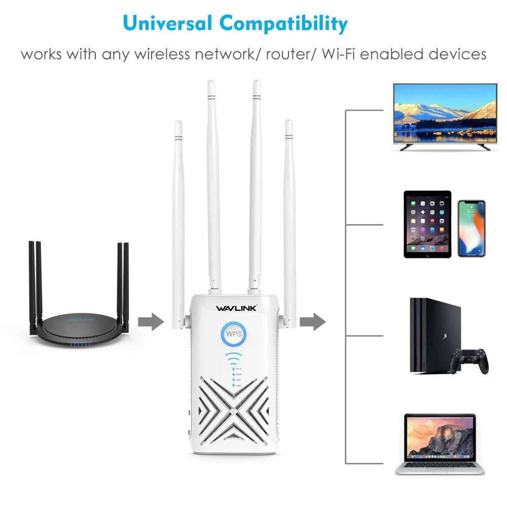 أجهزة التوجيه wavlink AC1200 Gigabit WiFi نطاق/نقطة الوصول/جهاز التوجيه WiFi مكرر Dual Band 2.4G 5GHZ WIFI Booster