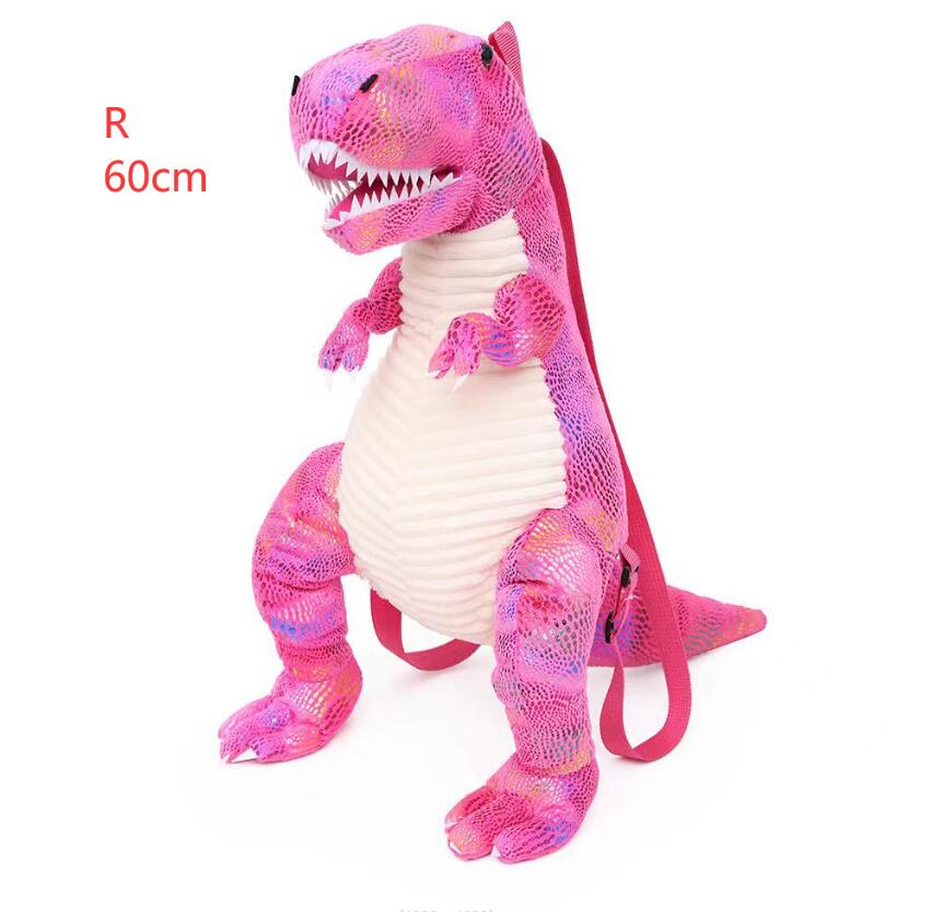 INS Kawaii Cartoon Dinosaur Design Zaino in peluche con cerniera Borsa a tracolla doppia Zaino studenti Regalo di festival Altri 20 disegni