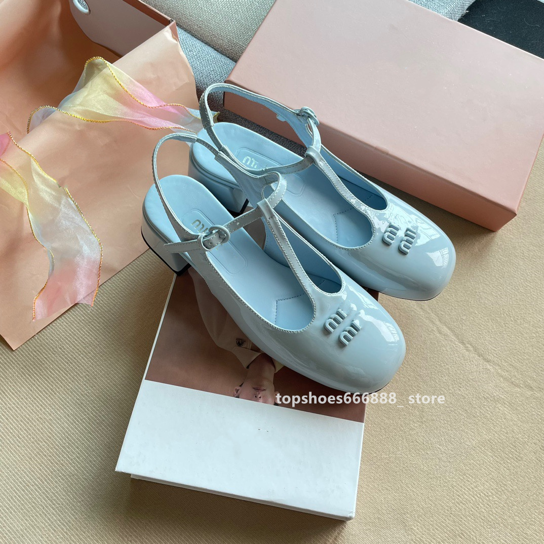 2023 Girls Leather Shoes для свадебных бренд дизайнерские желе, желе, детские, обувь, принцесса, сладкие дети, Мэри Джейн, классический макарон MIU
