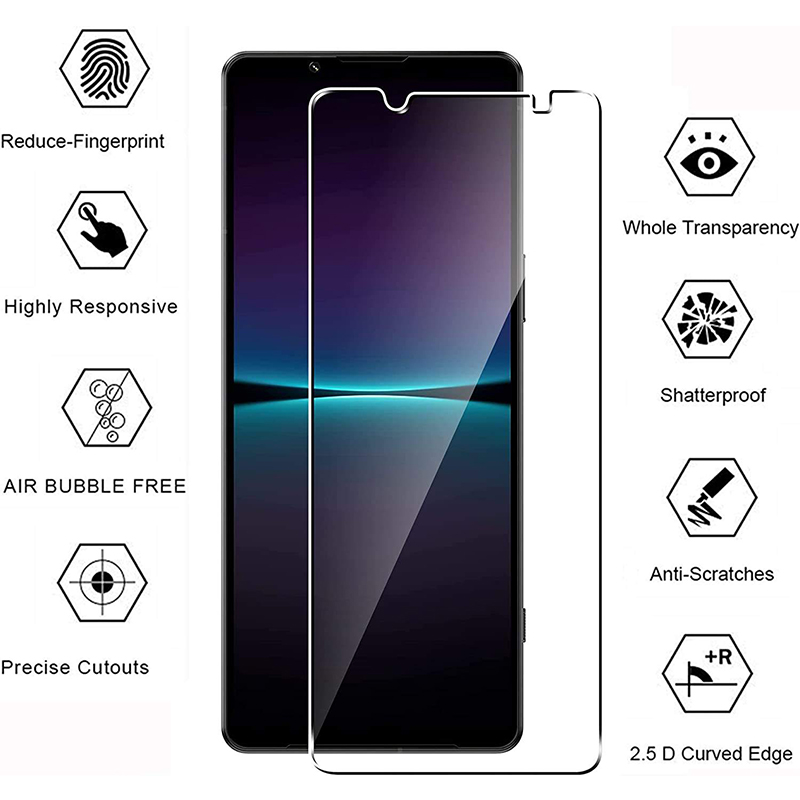 Transparent 9H 2.5D Nuglas Glass Protective Anti-shock Mobile Phone Tempered Glass For Sony Xperia 1 5 10 II III IV V Screen Protector