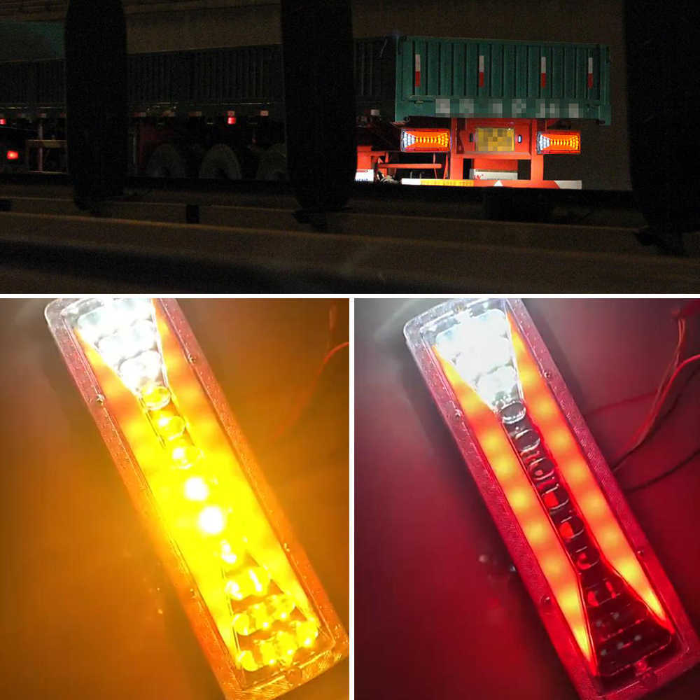 Nouveau 2 pièces 12V 24V LED dynamique voiture camion feu arrière clignotant feux de freinage arrière feu de signalisation inverse pour remorque camion Bus campeurs