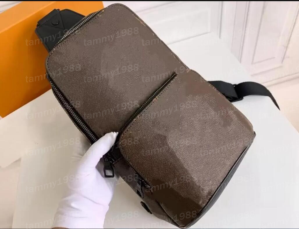 N41719 AV Sling Bag 10A مصمم الرجال عبر الجسم الجلدي عبر البود الرياضي عرضة باردة الراسخة الكتف الكتف BAB BUMBAG N41720