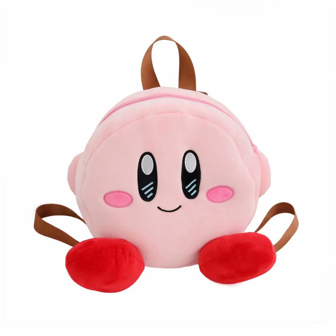 INS 3 stili Kawaii Cartoon Kirby Plush Backpack Girl Double Shoulder Bags Regalo di compleanno di grande capacità