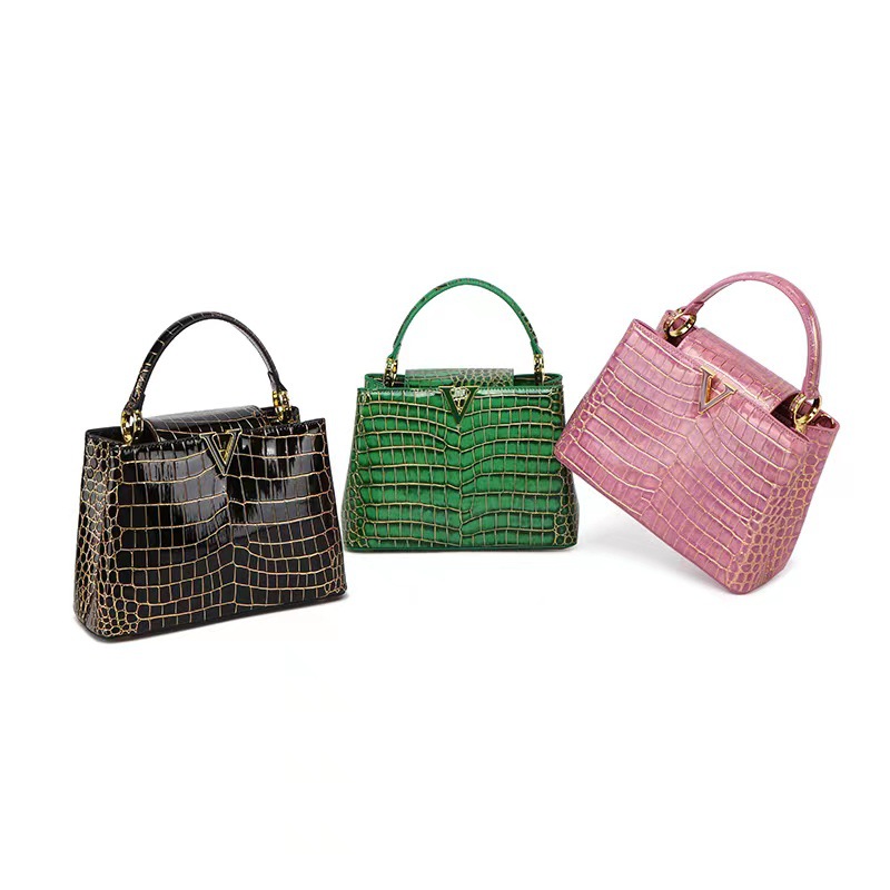 Vente chaude 2023 CHV-023 Commuter Tote Designer De Luxe Femmes Sacs À Bandoulière Femmes Sac À Bandoulière De Haute Qualité Imprimé Animal Alligator En Cuir Véritable Multicolore