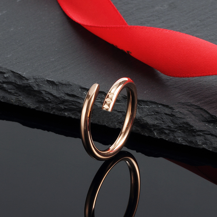 Luksusowy oryginalny projektant 3mm paznokcie juste pierścień 18k złota srebrna róża 316L Pierścionki ze stali nierdzewnej Kobiety Mężczyźni miłośnicy biżuterii ślubnej dama prezenty 5 6 7 8 9 10