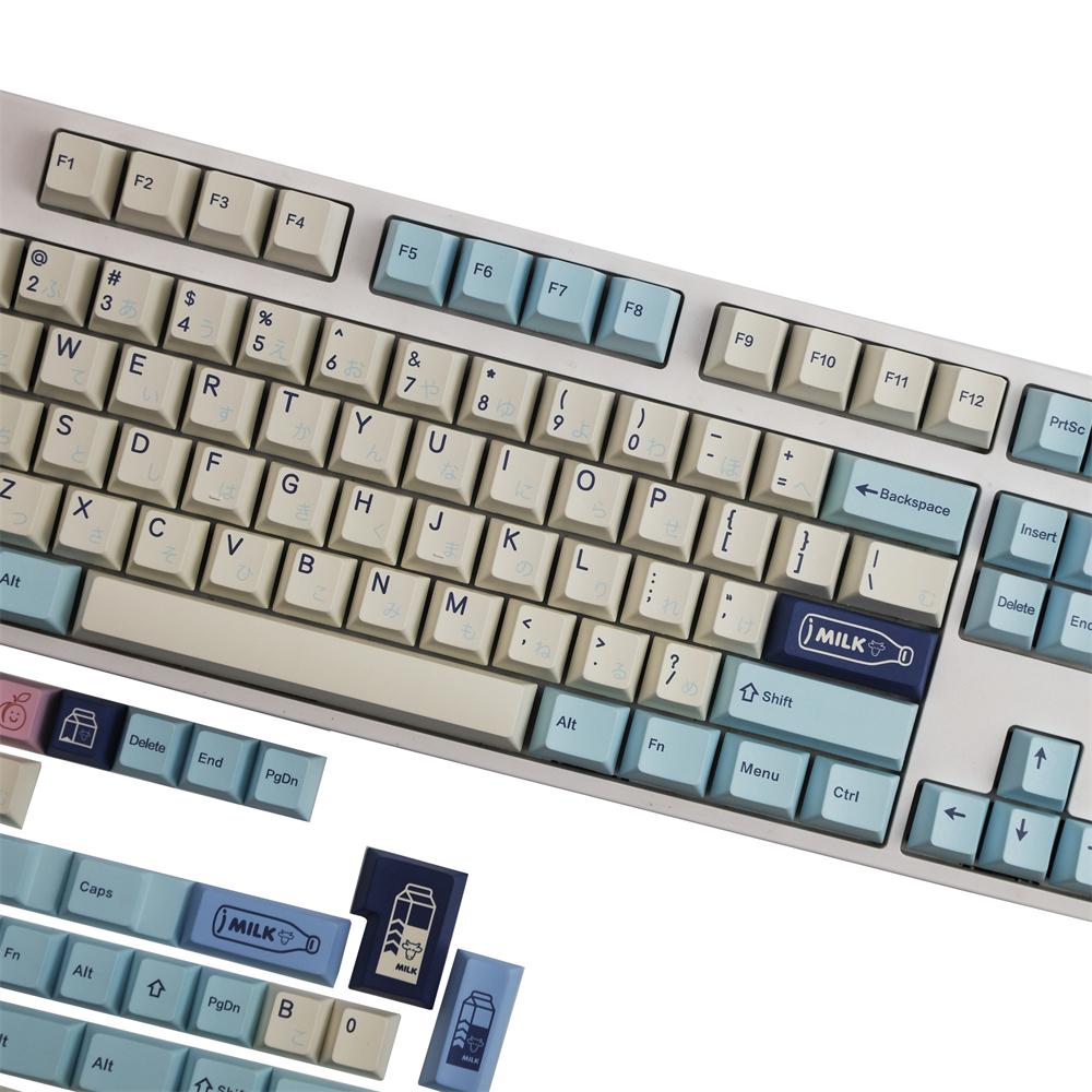 Combos minimalistes 140 touches Kilycaps de lait fruité PBT Dye sublimation Clavier mécanique Profil de cerise pour MX Gateron Cherry Swithe