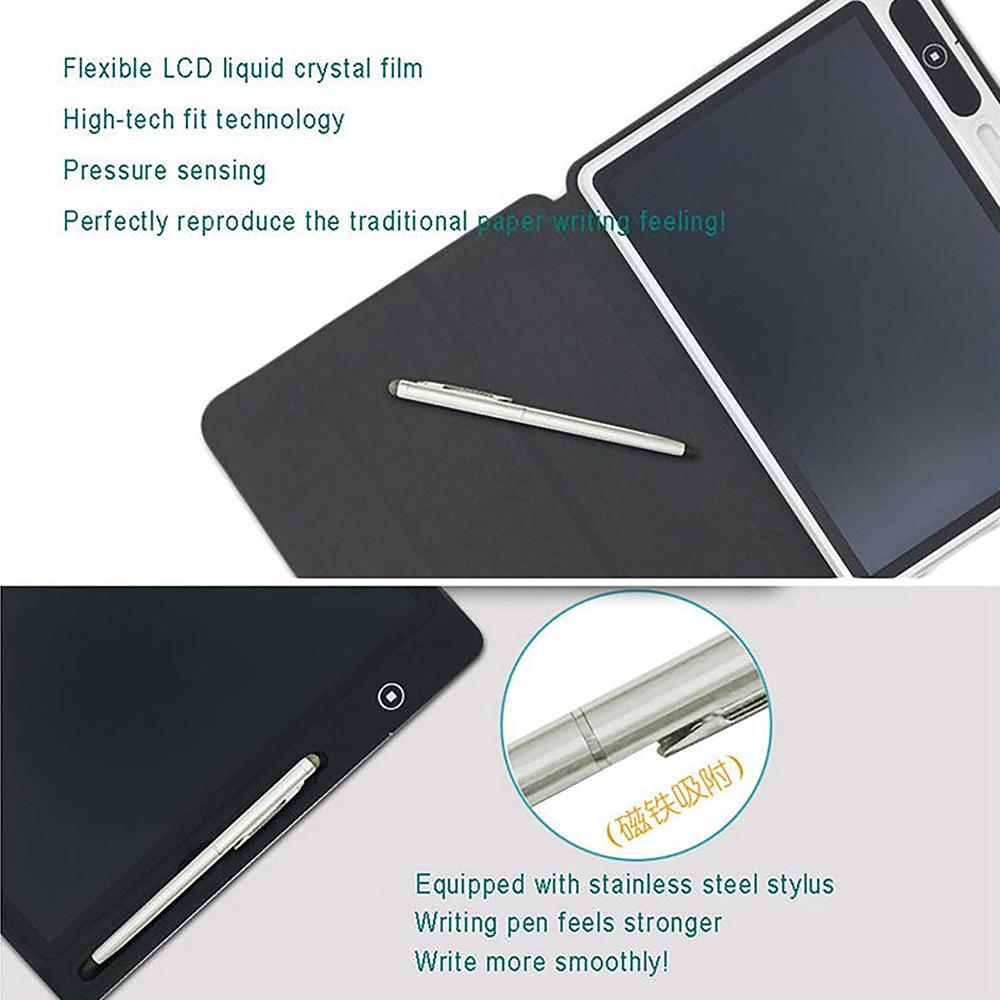 Tablet LCD Smart Handwriting Tablet Blocco note elettronico da 10,1 pollici con custodia in ecopelle Tavolo da disegno lavoro e studio multiuso