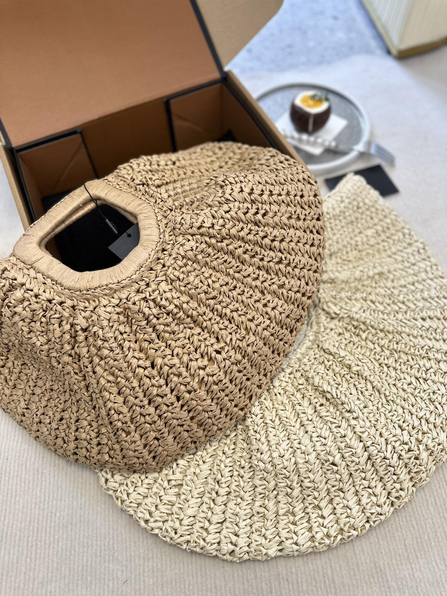 Classic French vintage woven clutch bag designer fashion straw bag Moon bag clutch bag holiday beach bag handbag