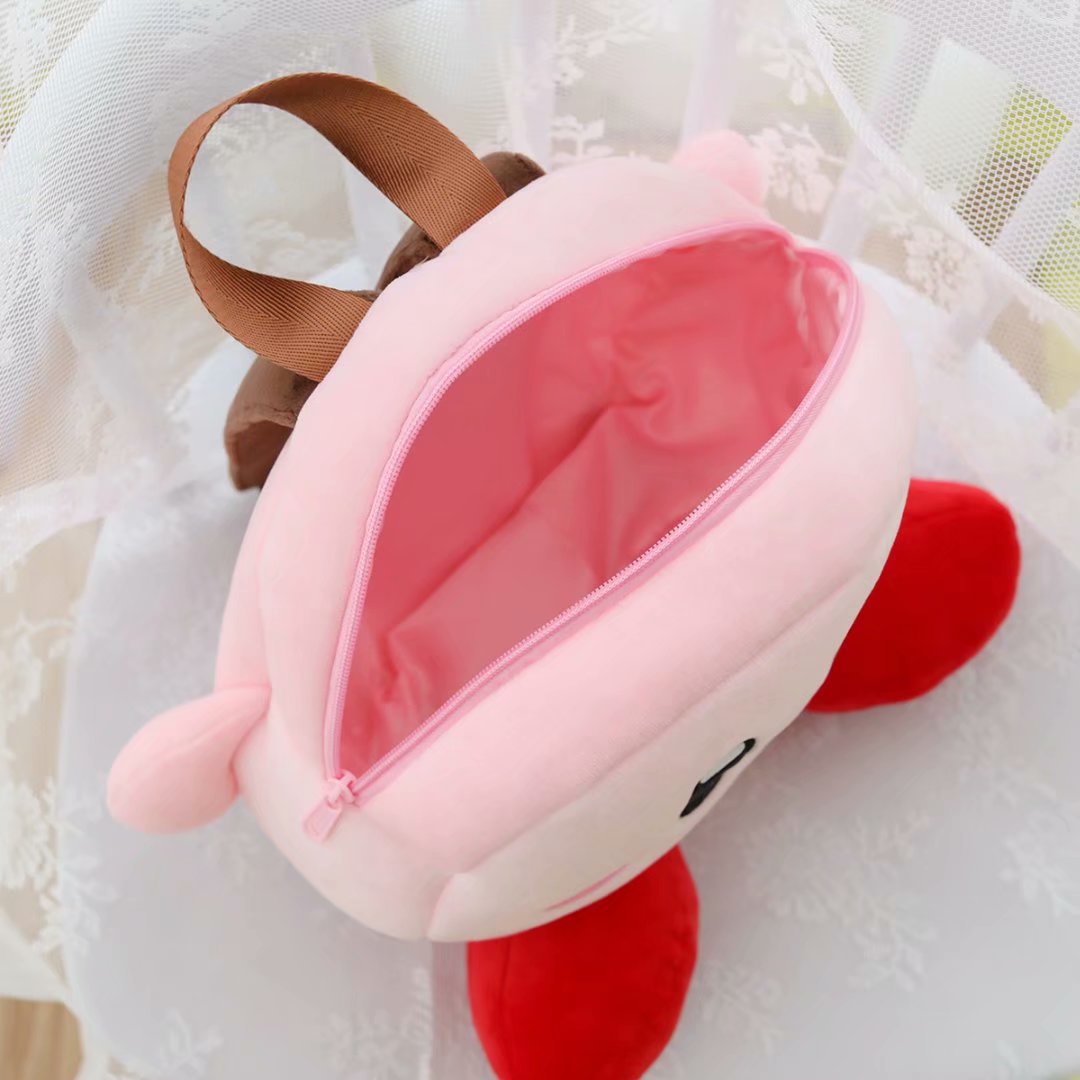 Ins 3 styles kawaii cartoon kirby plush рюкзак для девушки с двойным плеч