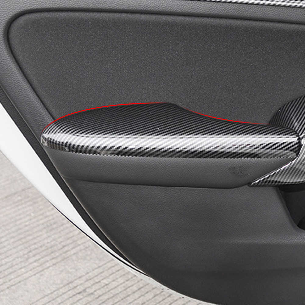 Новая углеродного волокна Car Door Arrest Panel Cover Trim