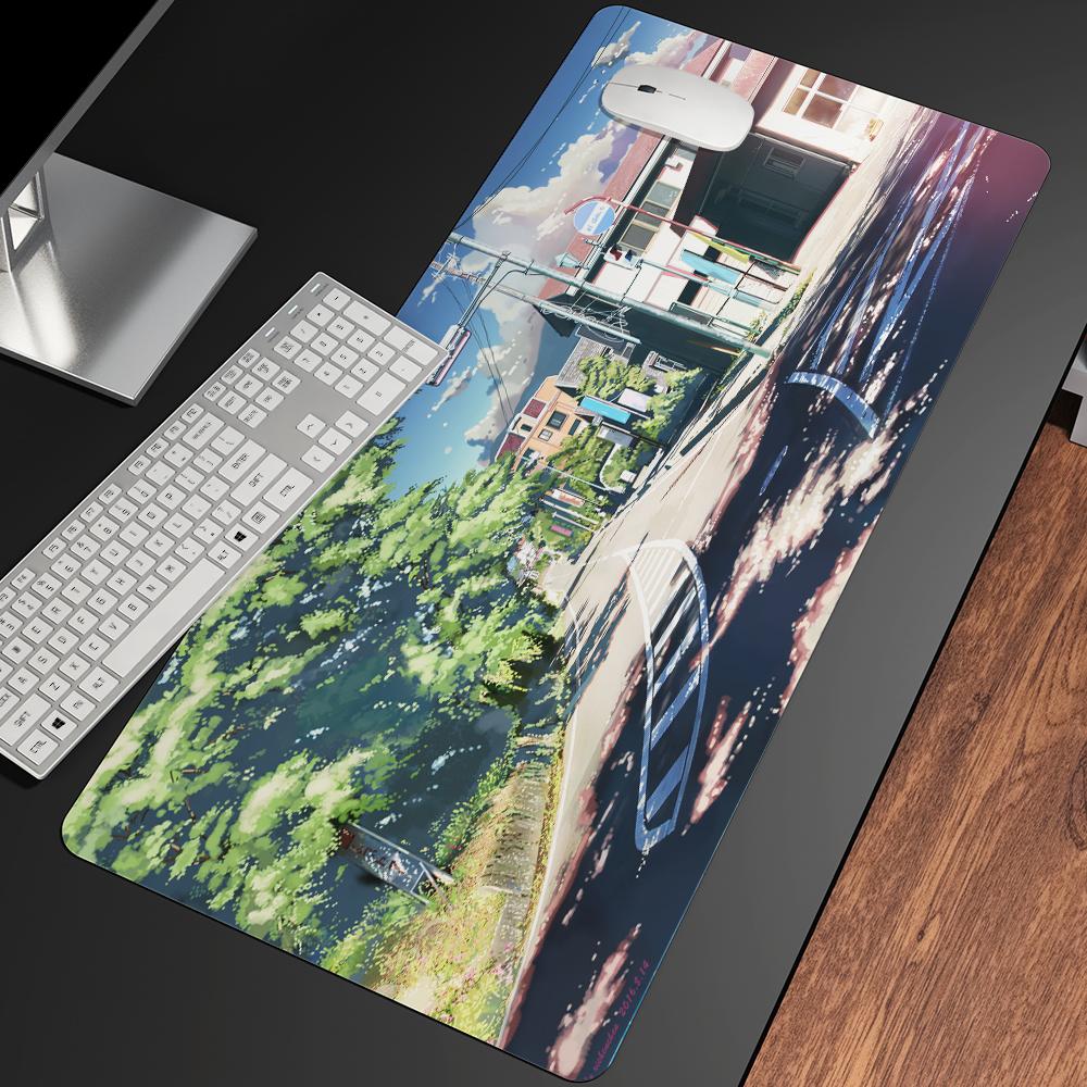 Rests XXL Anime Girl Beautiful Landscape Pattern Large Gaming Desk Pad Anime Mouse HD Print Computer Gamer Locking Edge Mouse Mats