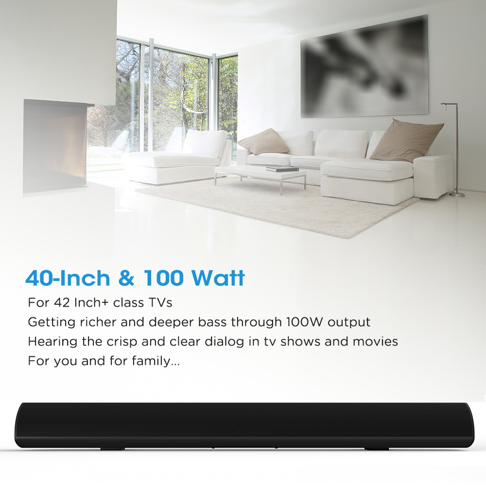 100W HIFI -högtalare Soundbar Wireless Bluetooth Speaker 2.0 Home Theatre Deep Bass Effect / Remote / 3D Surround Sound Bar för PC TV