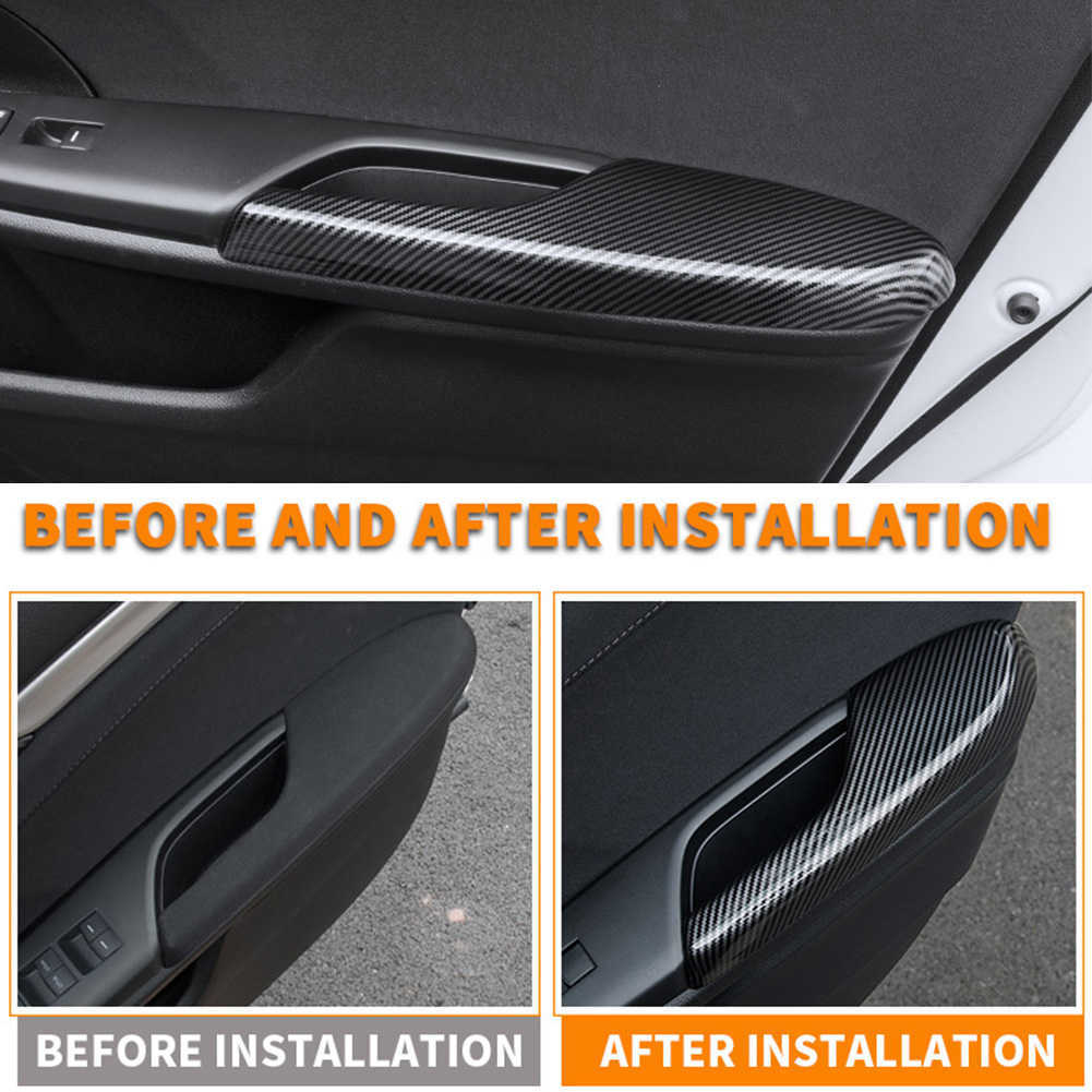 Nouvelle housse de protection d'accoudoir de porte en fibre de carbone ABS avec modification de décoration à la main pour Honda Civic 10th 2016 2017 2018 2019 2020