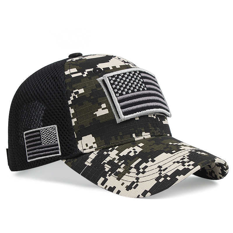 Snapbacks Yeni Pamuk Amerikan Bayrağı Bahçbol Kapağı Erkek Kamuflaj Spor Hip Hop Vizor Açık Dış Mekan Ayarlanabilir Kadınlar Güneş Şapkası G230529