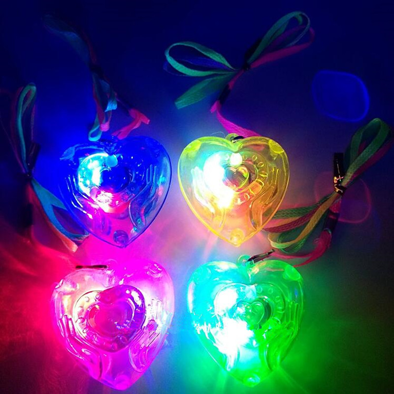 stjärnhjärta LED -ljus upp leksaker halsband pendell barn glöd present blinkande leksak karneval party gynna navidad födelsedagar