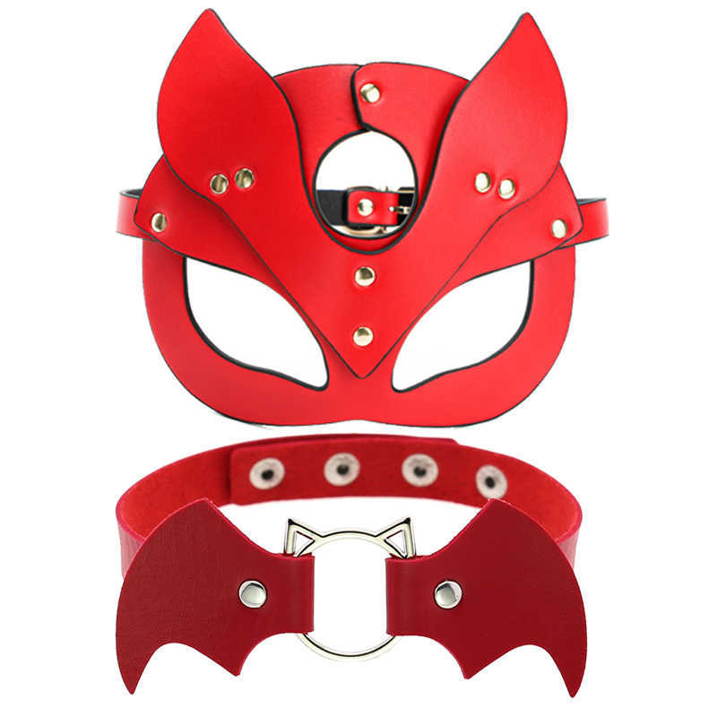 28% DI SCONTO Ribbon Factory Store Anello femminile rosso in pelle poli sexy e schiavo gatto pelle nega la maschera di carnevale