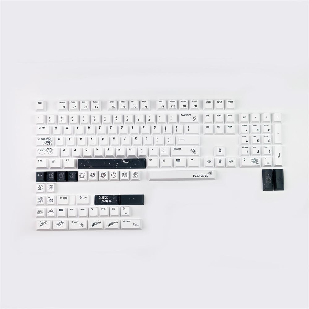 COMBOS PBT Space Man KeyCap Minimalist Bianco Black 140 Chiavi Profilo di ciliegia keycap tiesubbate tastiera da gioco mechinacale