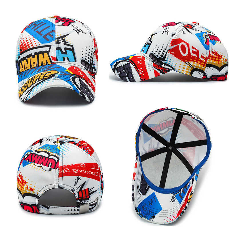 Snapbacks Men's Valentine's New Fashion Graffiti Baseball Cap ajustável Hip Hop Rap Sports Sun Hat Wholesale G230529