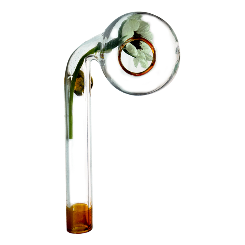 Balanador de óleo de vidro Mini queimadores de palha de teste transparente espessos para acessórios para a água 9cm