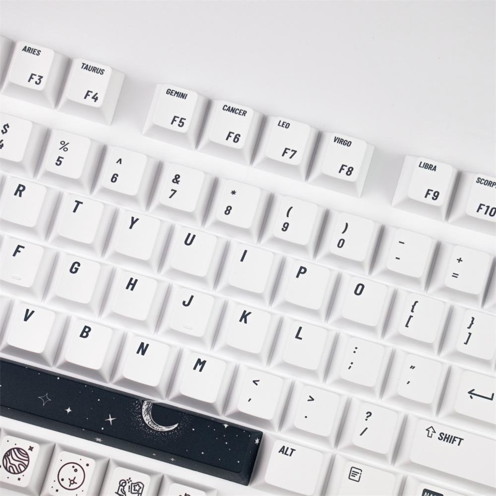 COMBOS PBT Space Man KeyCap Minimalist Bianco Black 140 Chiavi Profilo di ciliegia keycap tiesubbate tastiera da gioco mechinacale