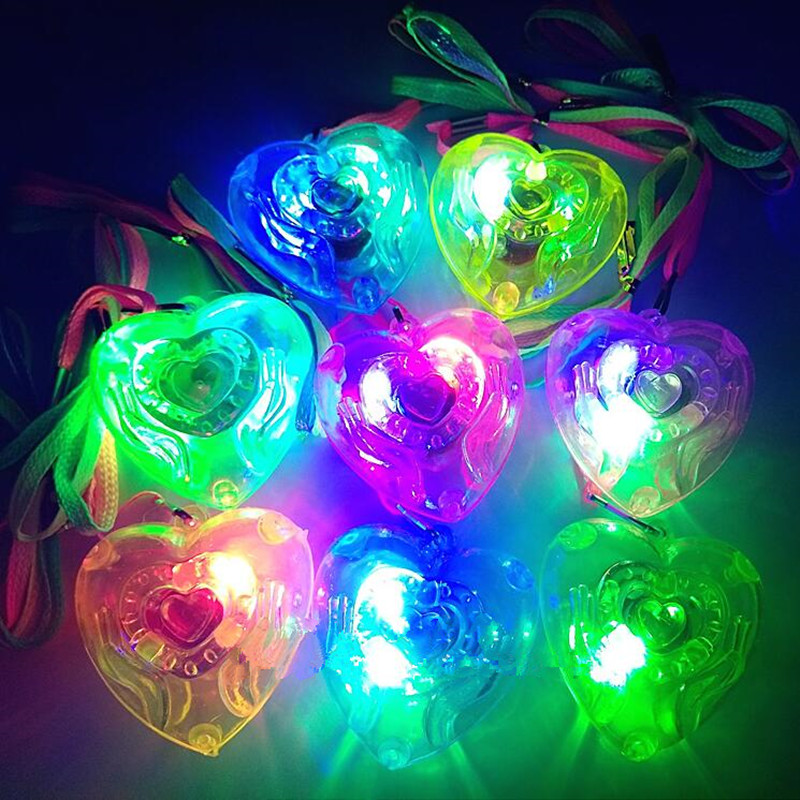 stjärnhjärta LED -ljus upp leksaker halsband pendell barn glöd present blinkande leksak karneval party gynna navidad födelsedagar