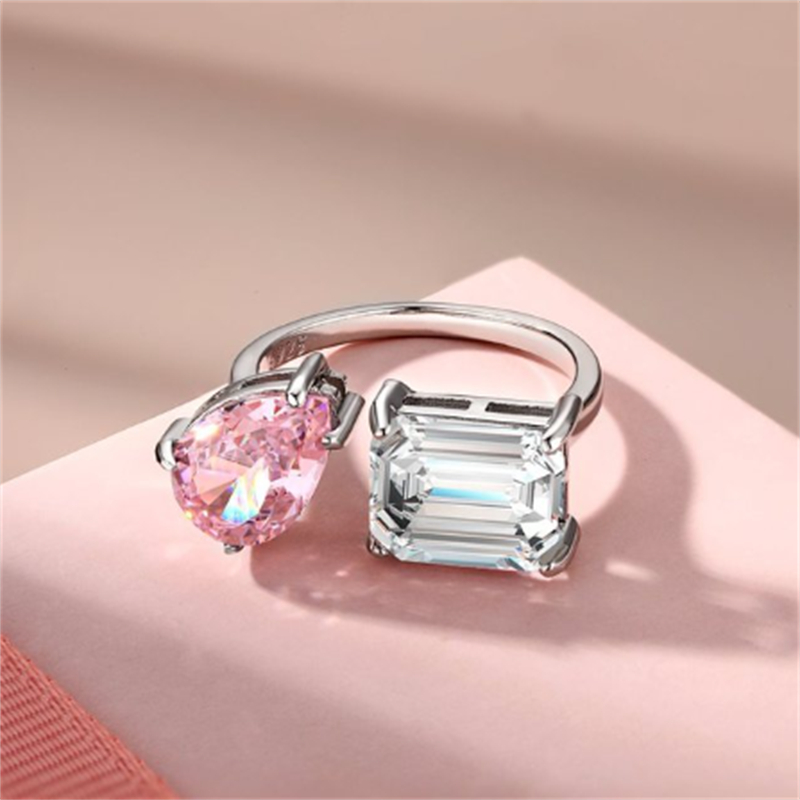 파인 애호가 실험실 Moissanite Diamond Ring 925 Sterling Silver Promise 약속 약혼 웨딩 밴드 반지를위한 파티 보석 선물