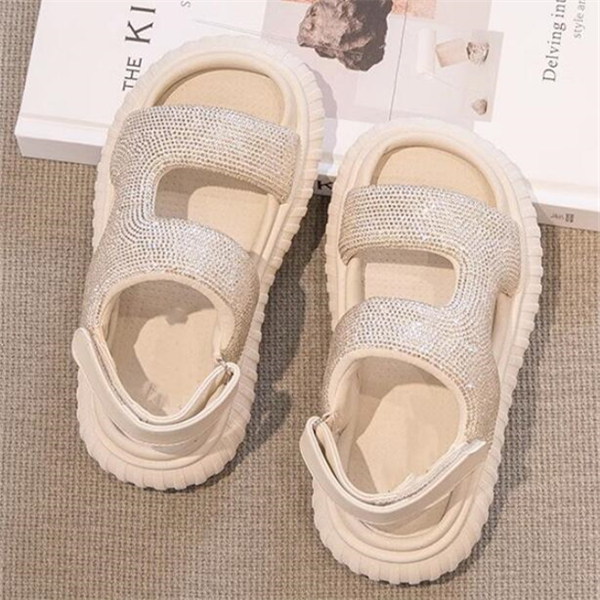 Summer Girls' Sandals New Children's Soft and Non slip Shoes Elegant and Comfortable Water Diamond Princess Shoes size26-35