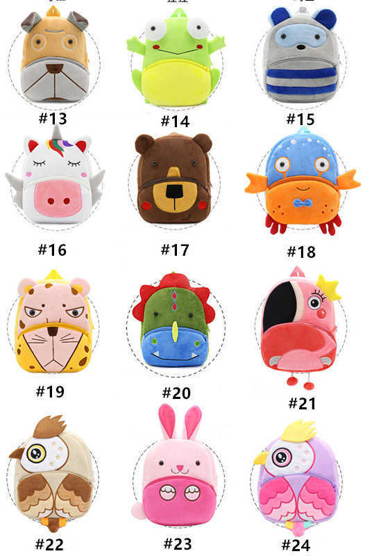 Kids Cartoon Plush Backpacks Cute Stuffed Animal Backpack Children Kindergarten Schoolbag Baby Unicorn Tiger Shoulder Bags