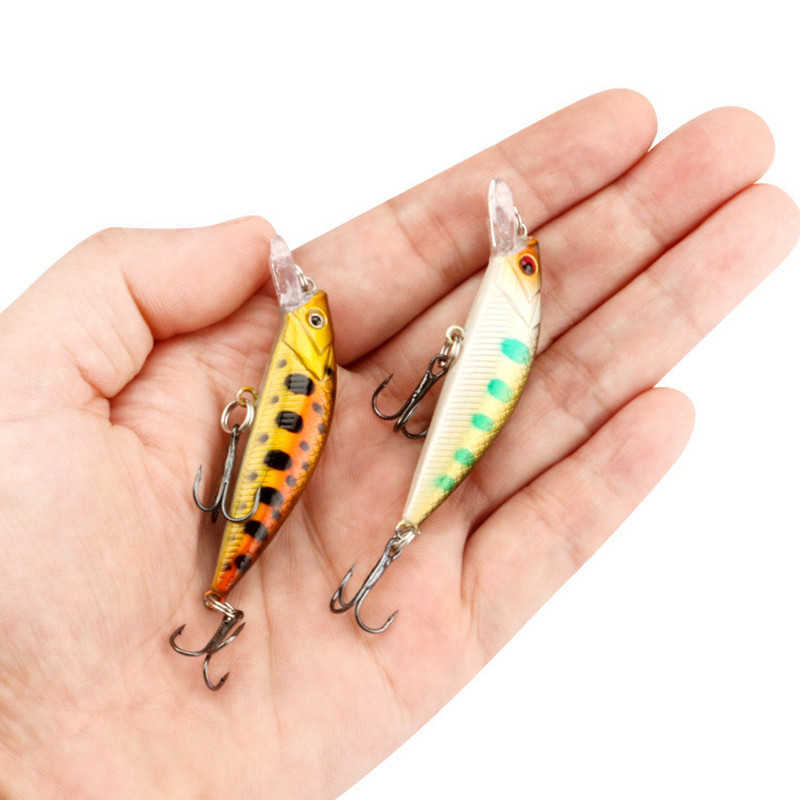 Iscas de iscas 1 pia Minnow Wobblers 6cm 6g de plástico artificial seco Bait Chuck Bass Parker Fishing Gear P230525