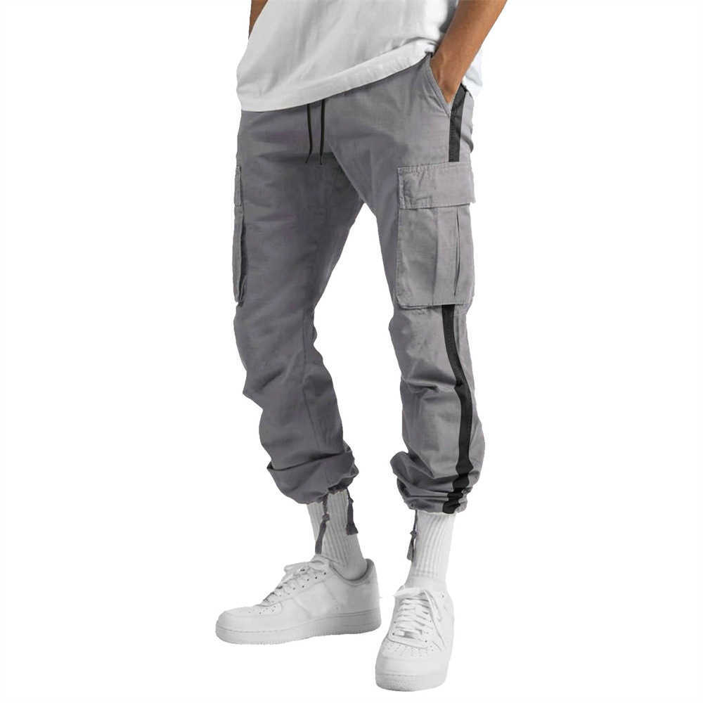 Erkekler Bahar Yaz Panta Siyah Kargo Jogger Harajuku Sports Hip Hop Taktik Pantolon Cep Pantolonu P230529