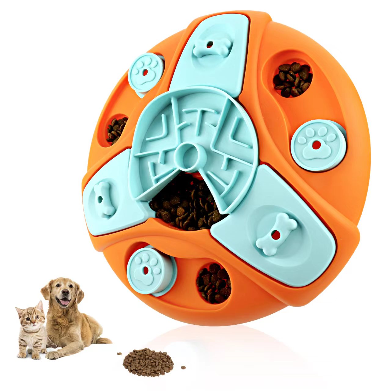 Giocattoli animali domestici Nuovi giocattoli educativi rotondi animali domestici cibo cani che nasconde la ciotola cani slow food anti-soffocamento