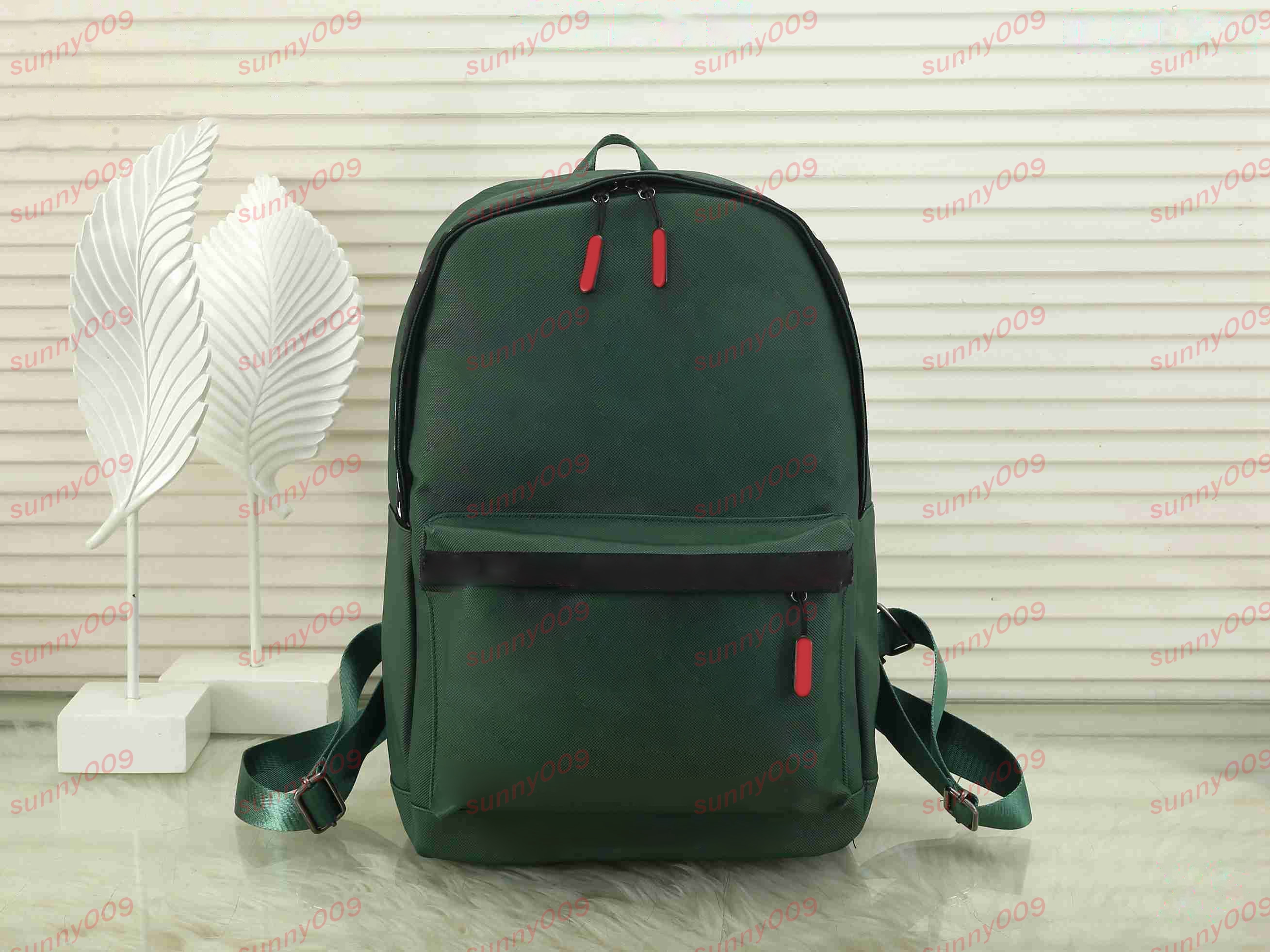 Backpack Black Royal Green Backpack Double Zipper Designer Bolsas de designers School Travel Bag de lazer de luxo de mochilas de computador