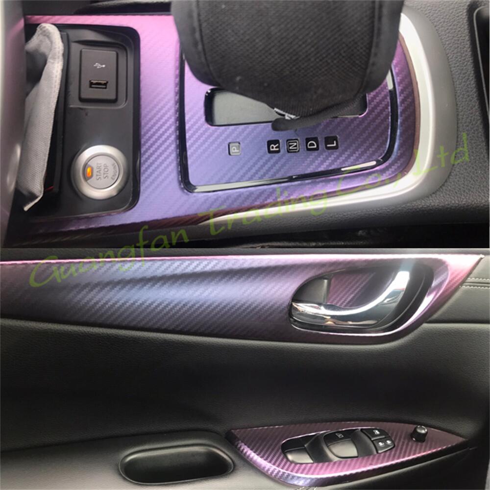 Para Nissan TIIDA 2016-2021 Car-Styling 3D/5D Fibra de carbono Car Interior Center Console Color Molding Sticker Calcomanías