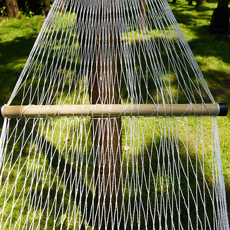 ポータブル伝統的なナイロンロープハンモックシングルパーソンアウトドア裏庭の庭の寮の怠zyな椅子スポーツ旅行キャンプスイング椅子hw0031