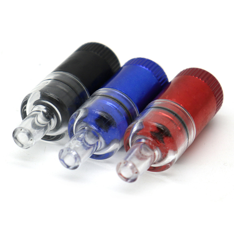 Smoking Pipes New Vertical Pattern Transparent Lid Metal Snuff Bottle Portable Multicolor Aluminum Alloy Smoking Set