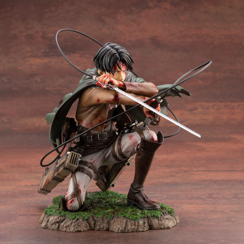 Titan Artfxに対する面白いおもちゃ攻撃J Levi Mikasa Ackerman Renewal Package Ver。 PVCアクションフィギュアアニメフィギュアGKモデルおもちゃ人形G